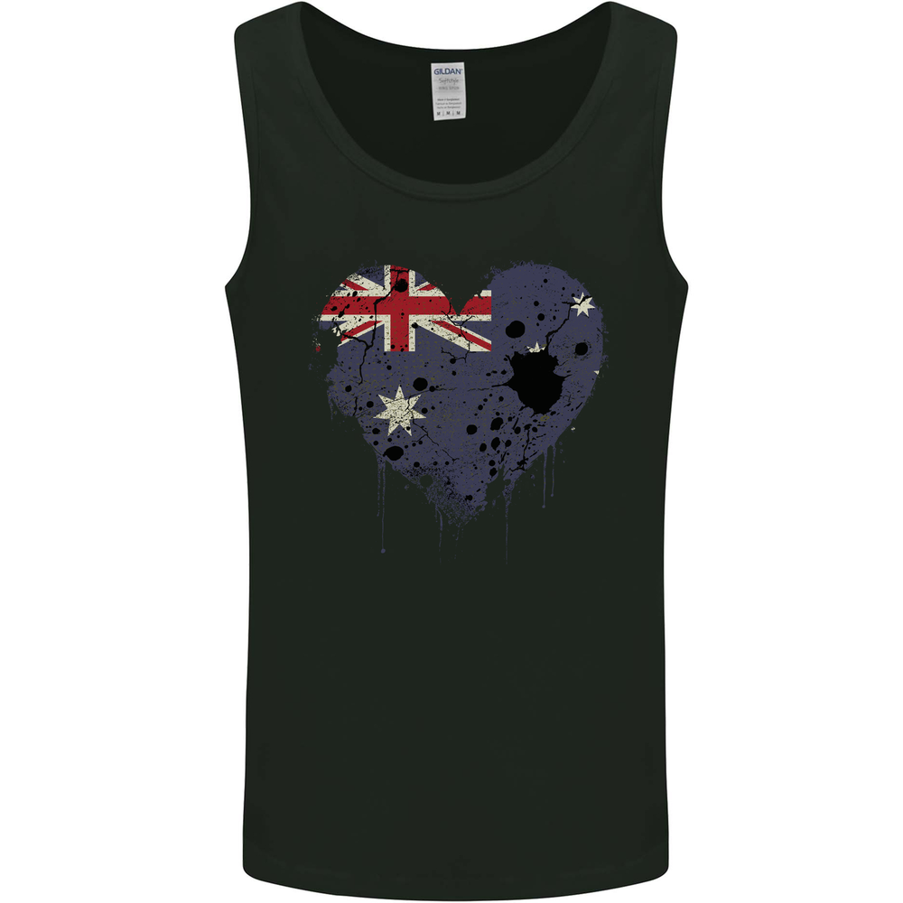 Love Australia Flag Australian Day Football Mens Vest Tank Top