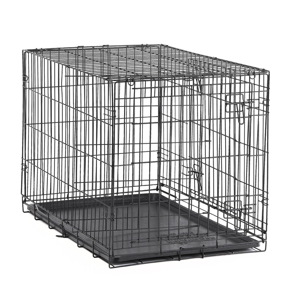 Foldable Double-Door Metal Wire Dog Crate with Divider 22 Inch Small-image