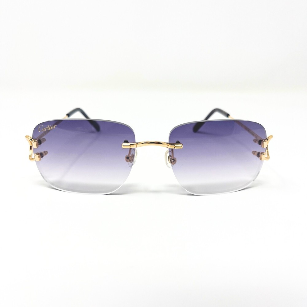 Cartier Piccadilly Sunglasses Grey Lens Gold Frame C Decor Seasonless Style  