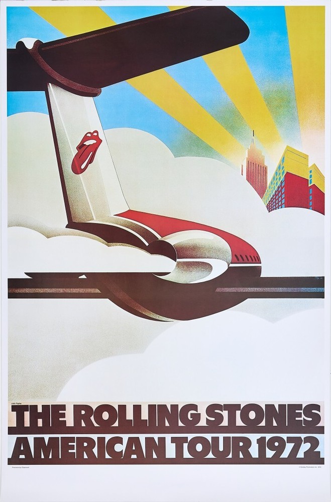 John Pasche, 1972 - ROLLING STONES AMERICAN TOUR - Exhibition poster