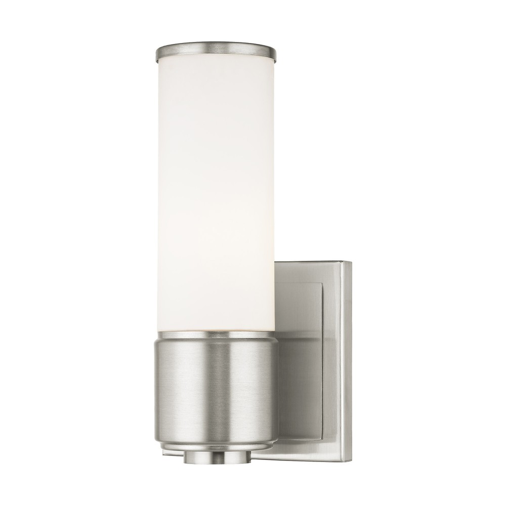 Livex Lighting 52121 Weston 1-Light Nickel Bathroom Sconce