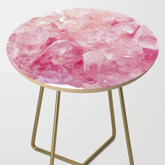 Rose Quartz Coffee Table Top 15x15 with Agate Quartz Design  