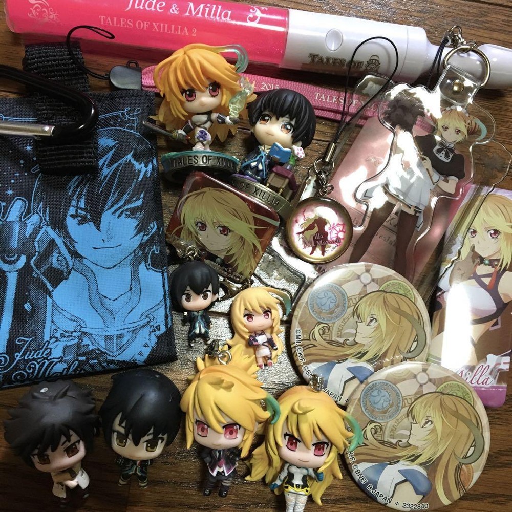 Tales of Series Collectible Mila Jude Badge Pouch Case Strap Charm Set