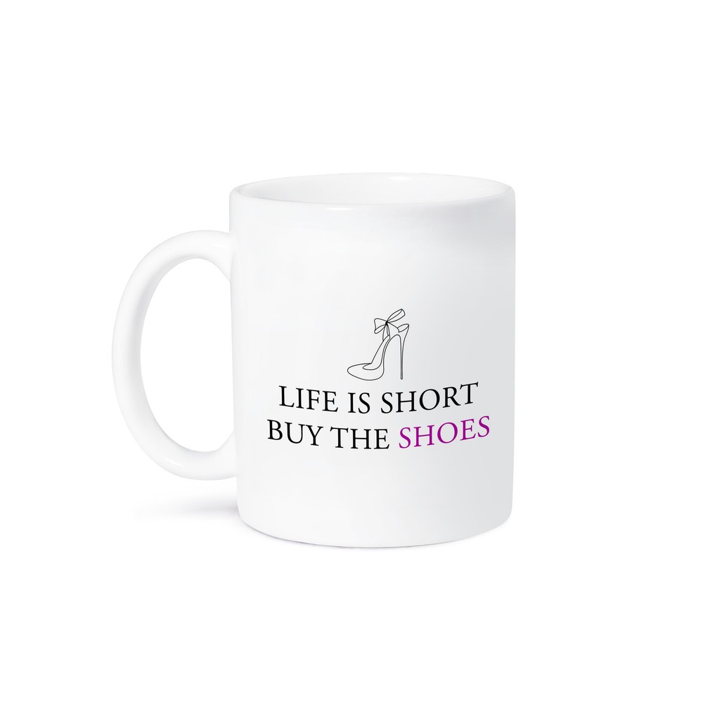 3dRose LIFE IS SHORT BUY THE SHOES Coffee Mug  