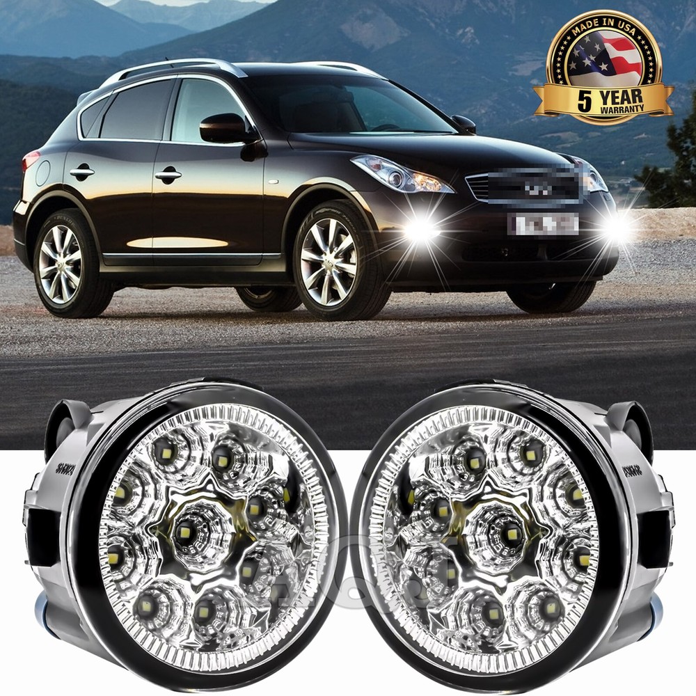 Infiniti EX35 2008-2012 White LED Fog Light Driving Lamps Pair