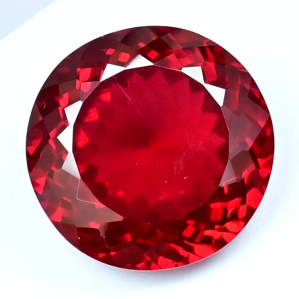 73.55 Ct Natural Mozambique Blood Red Ruby Certified Flawless Round Gemstone