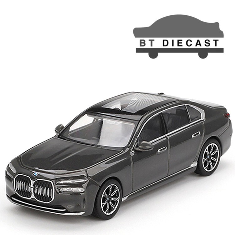 MINI GT BMW i7 xDRIVE 60 1/64 DIECAST MODEL CAR DRAVIT GREY MGT00818