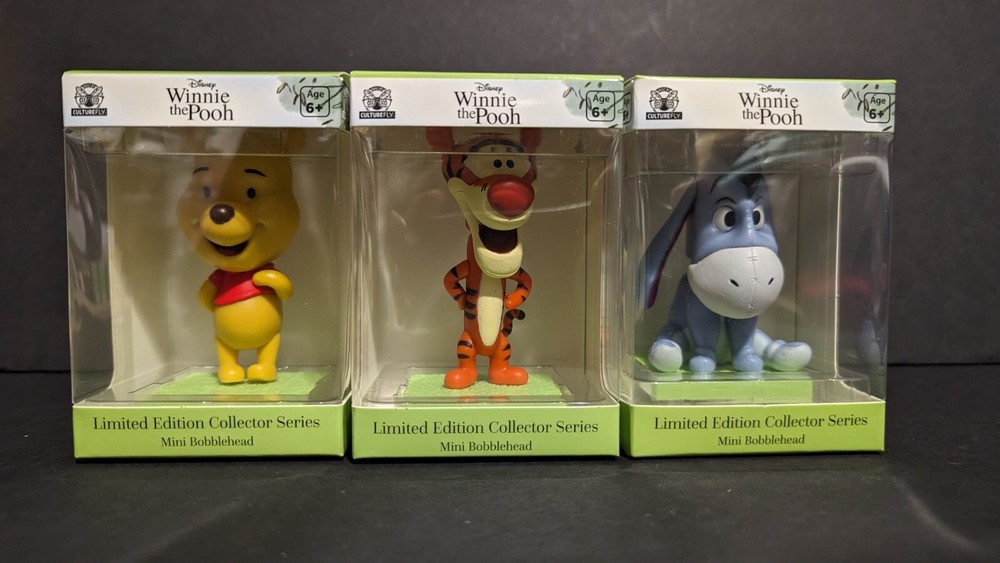 Lot Of 3 - Winnie The Pooh Limited Edition Bobblehead Set - Tigger Eeyore Pooh