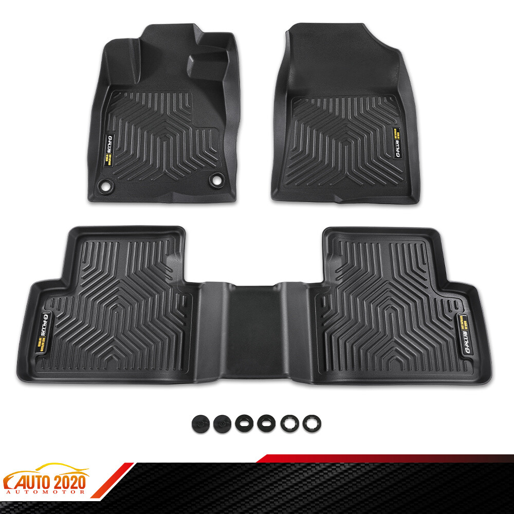 Floor Mats Front & 2nd Seat Fits 16-20 Honda Insight Honda Civic Coupe/Sedan TPE