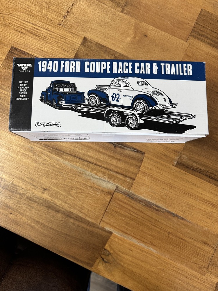 1940 Ford Coupe Race Car & Trailer Wix Filters Advertising NIB Ertl