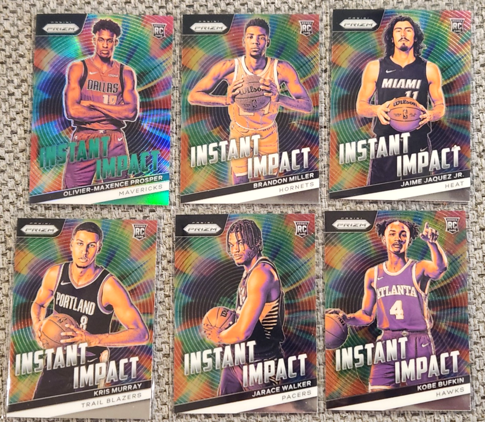 2023-24 NBA PANINI PRIZM 6-CARD *INSTANT IMPACT * RC LOT Prosper/Miller/Jaquez..