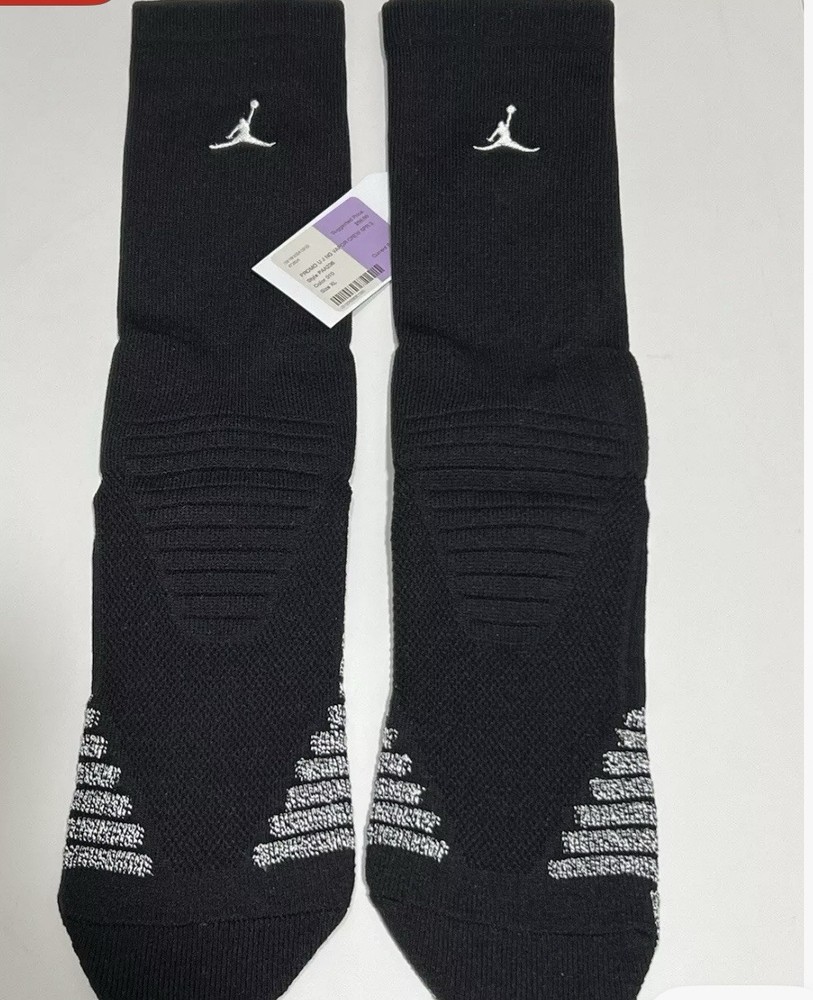 NIKE AIR JORDAN VAPOR CREW DRI FIT BASKETBALL GRIP SOCKS PAA236-010 XL (12-15)