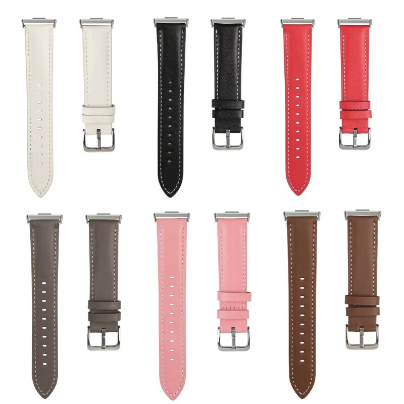 Elegant 20mm Genuine Leather Watch Band Replacement for Fit3 Smartwatch