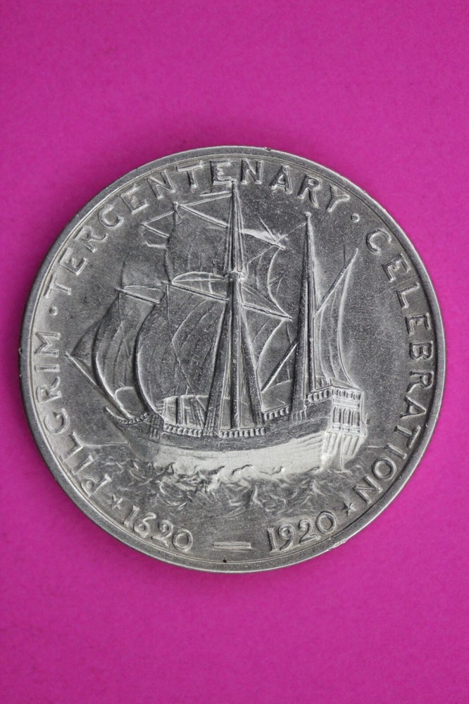 High Grade 1920 Pilgrim Tercentenary Commemorative Silver Half Dollar Coin 91