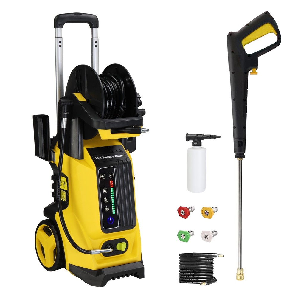 Portable 3800PSI Electric Pressure Washer w/ Touch Screen Adjustment Pressure US