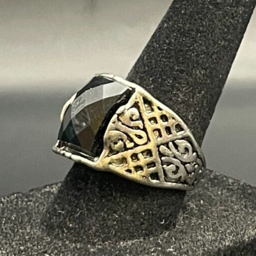 Vintage Antique Silver Tone Rhinestone CZ Ring - Size 7.5