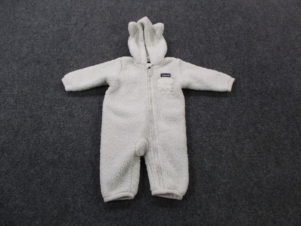 Patagonia Jacket Girls 3 6 M One Peice Baby Polar Teddy Bear Ears Sherpa Fleece