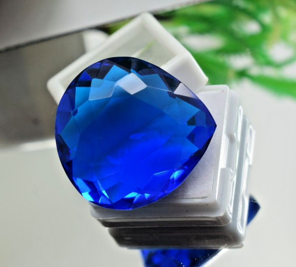 Loose 90Ct Pear Cut Blue Sapphire Jumbo Gemstone Certified Natural Gems