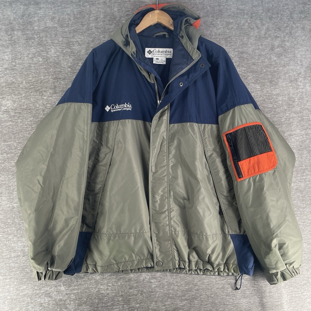 Columbia Men’s XL Waterproof Windbreaker Hooded Snap Jacket