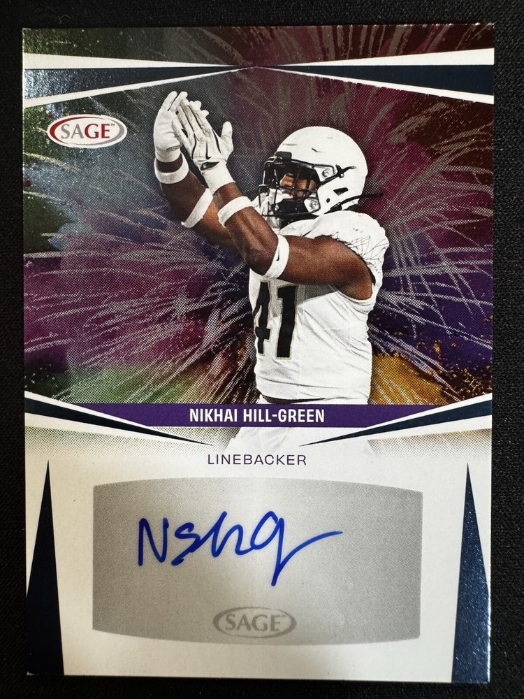 2025 Sage Rookie Card Nikhai Hill-Green Auto A-NHG Hot SP RC