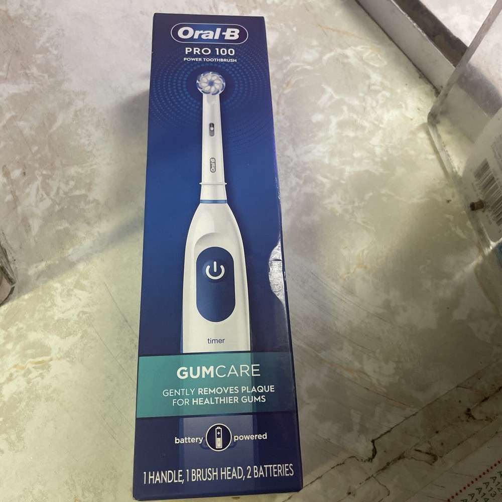 Oral-B Pro-Health Gum Care 1 Toothbrush + 2 Batteries Included White/Blue NEW