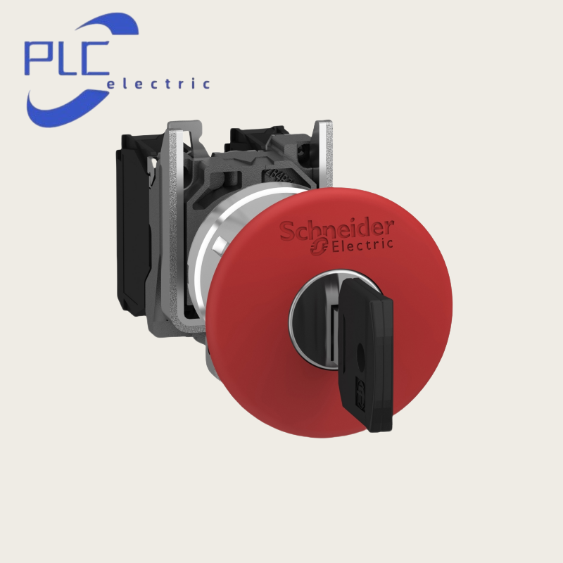 NEW SCHNEIDER ELECTRIC XB4BS9442 red mushroom 40mm 22mm trigger latching key