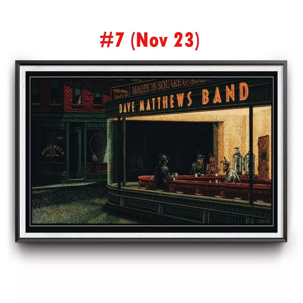 Dave Matthews 2024 2025 Tour Poster MSG New York Concert Nov 23rd
