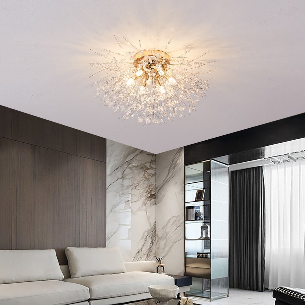 Dandelion Crystal LED Flush Mount Pendant Chandelier Ceiling Light