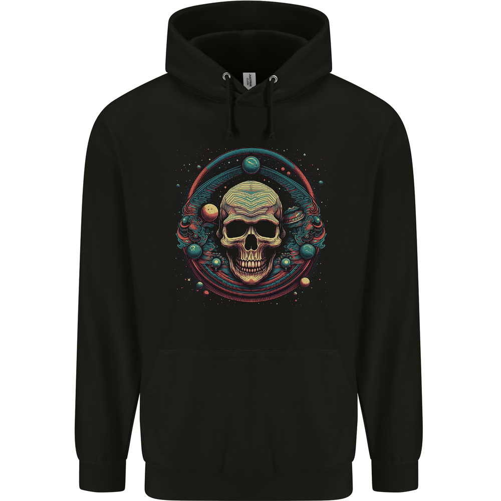 Astro Skull Planets Universe Space Mens 80% Cotton Hoodie