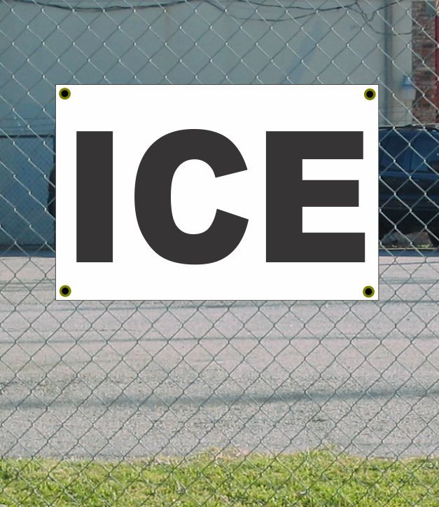 2x3 ICE Black & White Banner Sign New Discount Size Price Free Shipping