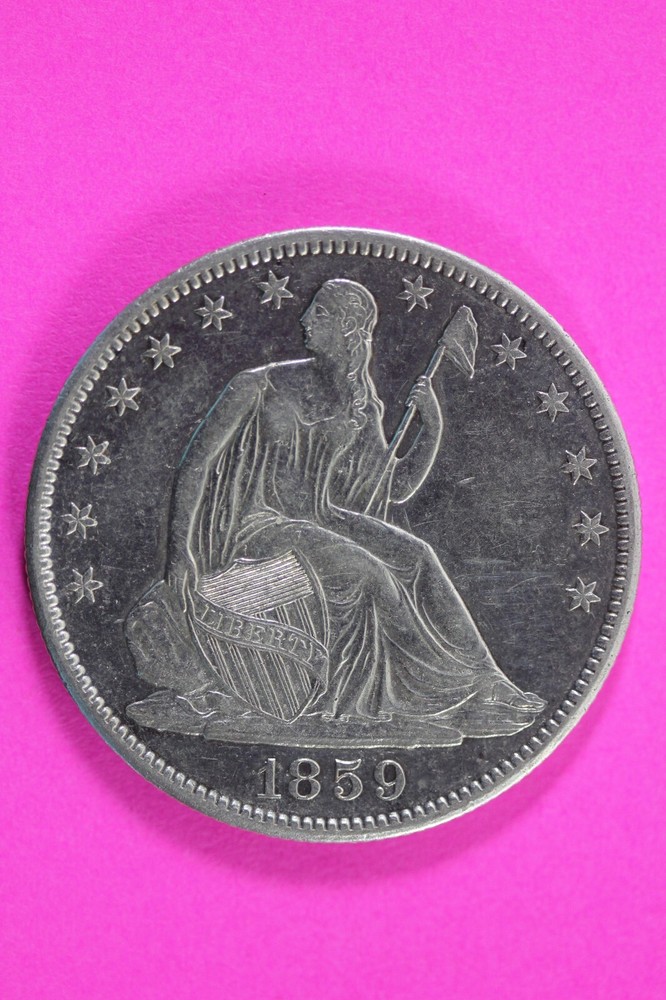 High Grade 1859 O Seated Liberty Half Dollar Silver Rare Semi Key Date Coin 42