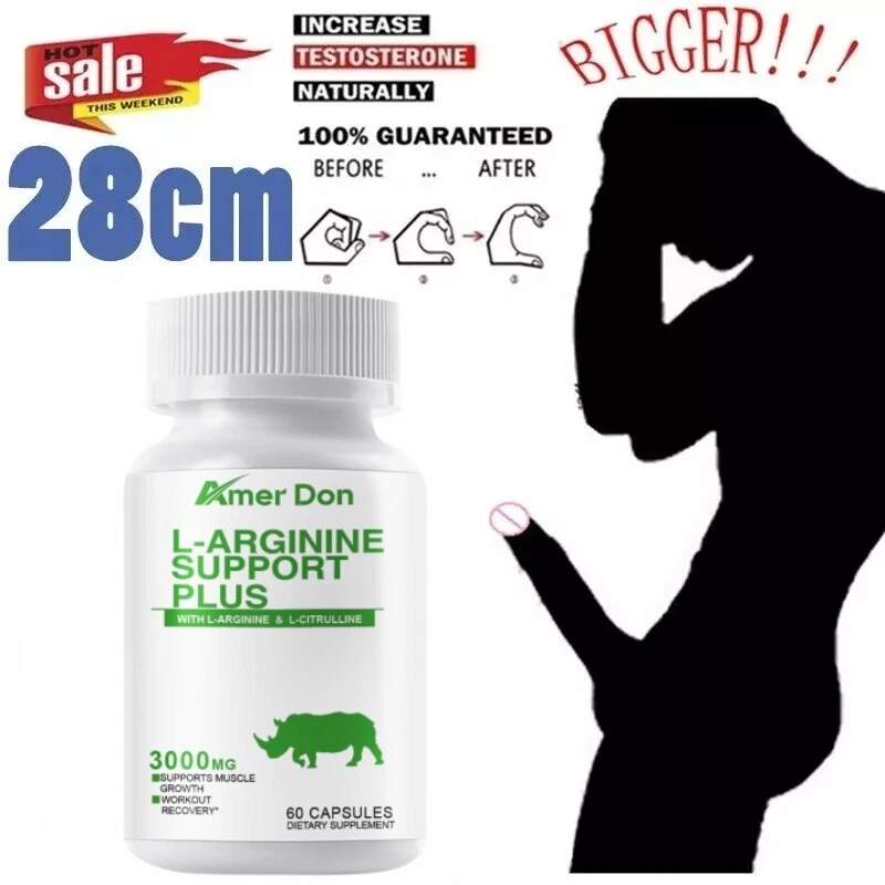 Nitric Oxide Booster Supplement-L-Arginine 3000mg-60 Capsules-ED Support