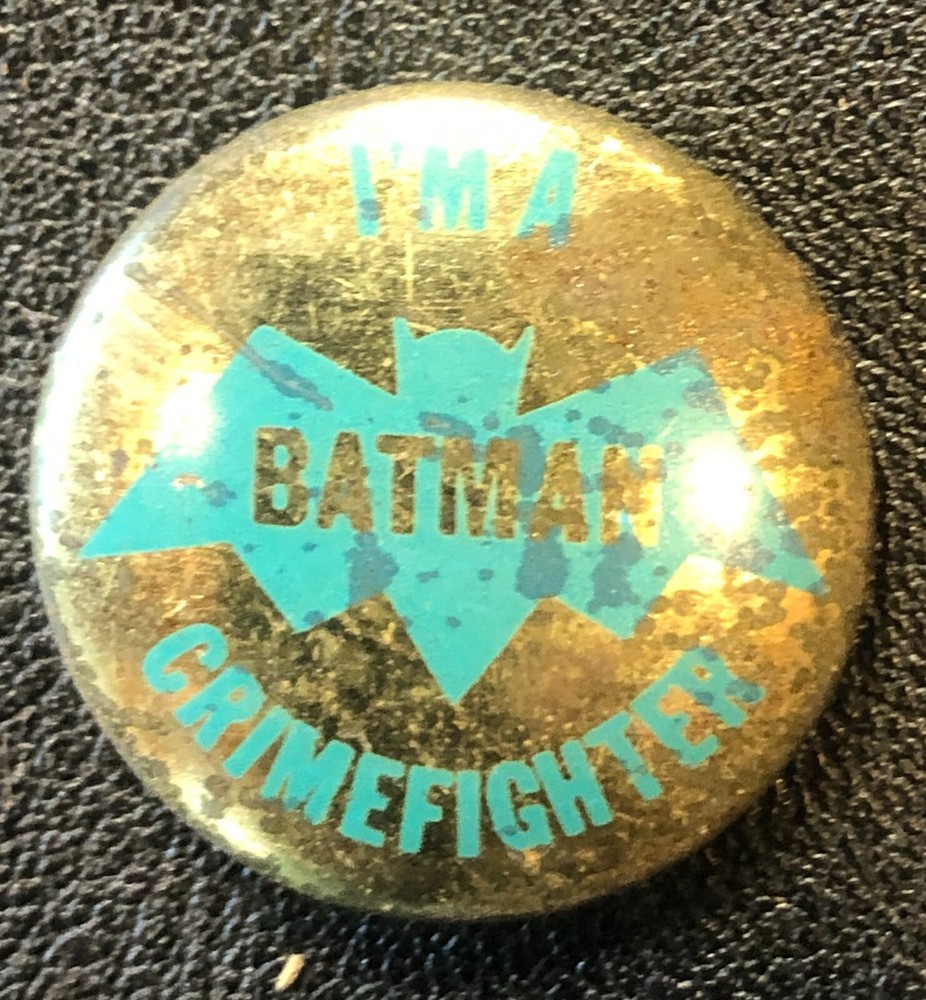 I'm A Batman Crimefighter DC Comic Book Original VINTAGE Pin Button Pinback 1