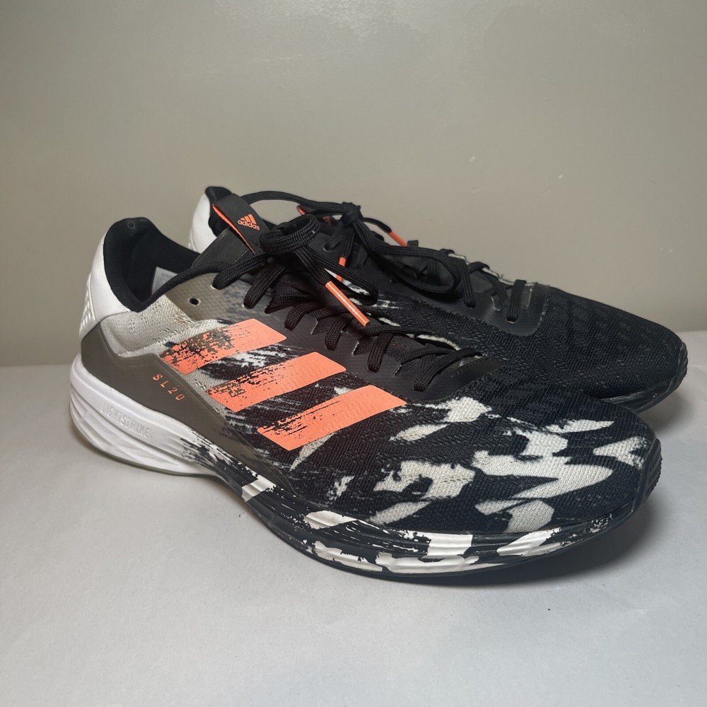 adidas SL20 Mens Size 11.5 Gray Black Mesh Lightstrike Running Shoes Sneakers