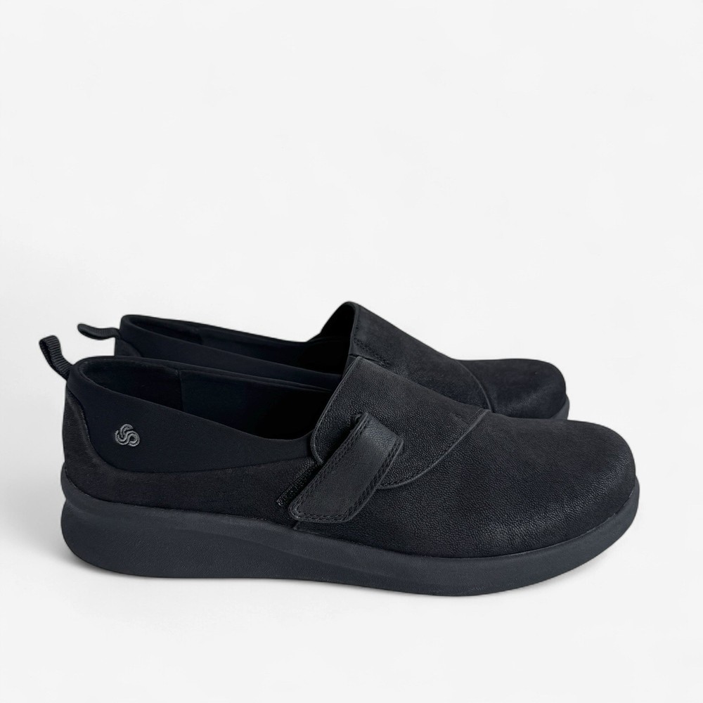 Clarks Womens Cloudsteppers Sillian 2.0 EASE Loafers Black Comfort Shoes Size 9M