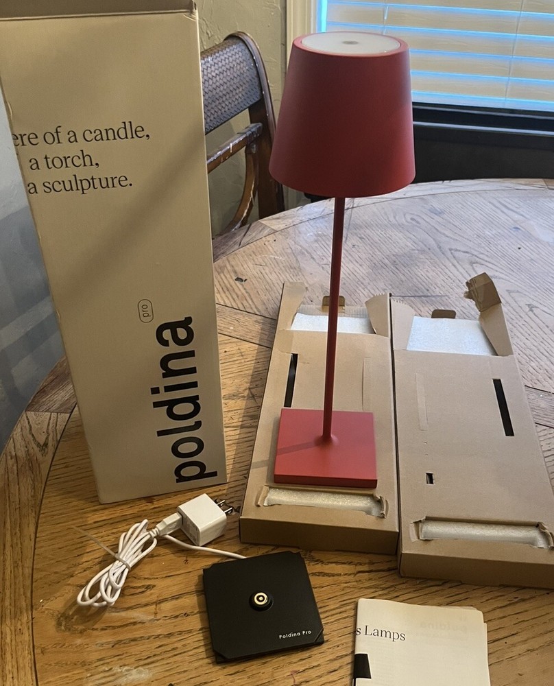 Pottery Barn Zafferano Poldina Pro Cordless Red Lamp 15