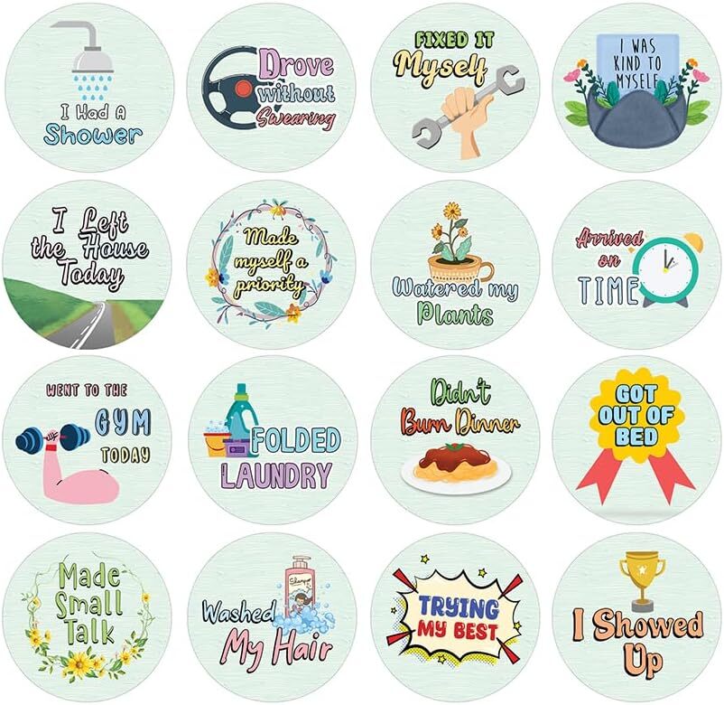 Adulting Affirmations Stickers (5 Sets X 16 Designs)