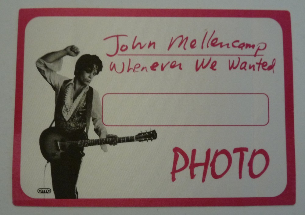 John Mellencamp 1992 Tour Pink 4x6 Backstage Concert Photo Pass D1