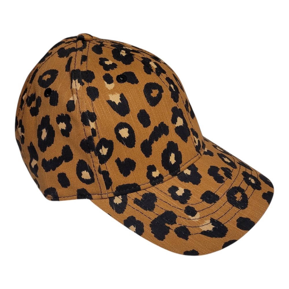 Time and Tru Adjustable Leopard Print Baseball Cap in Brown