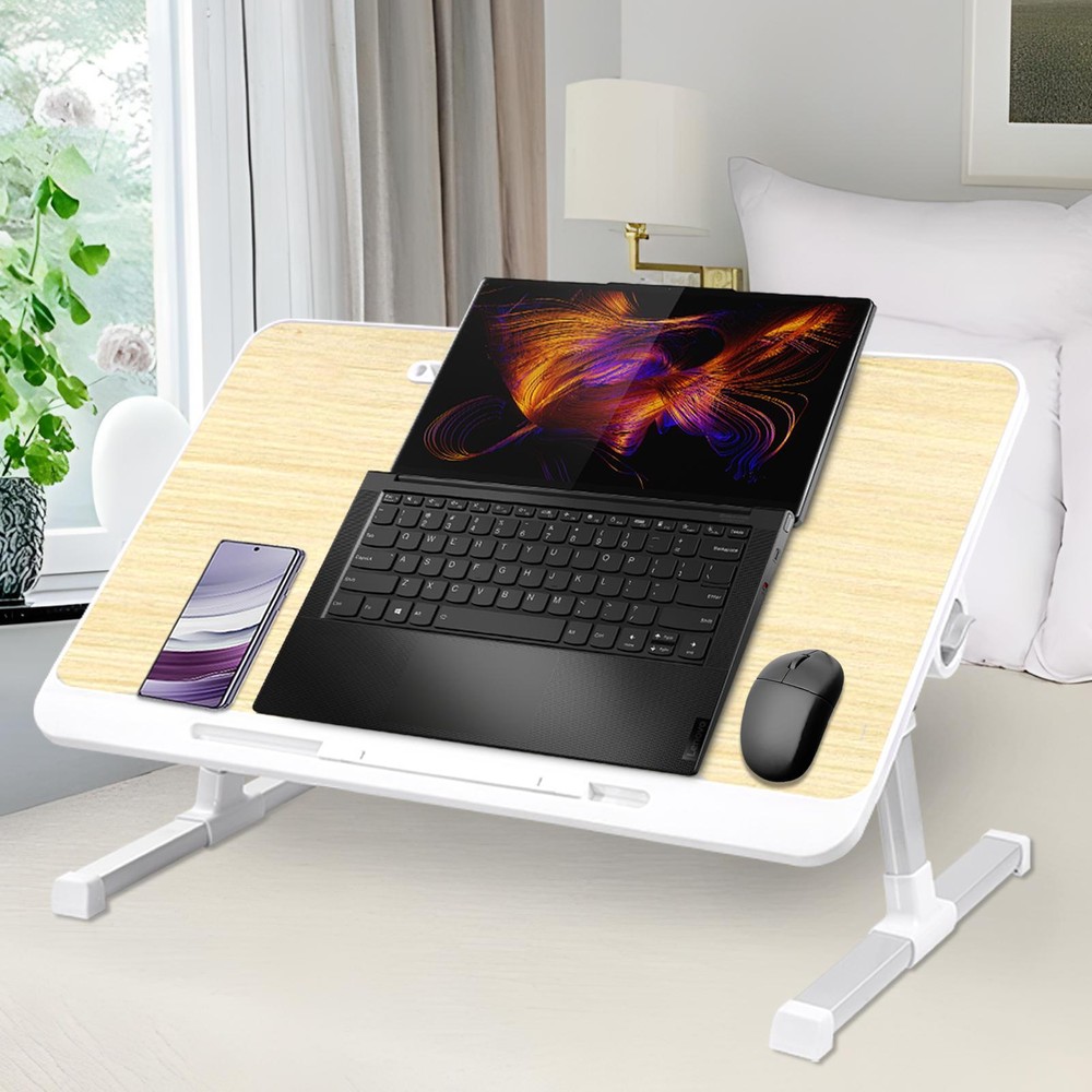 Adjustable Laptop Table Stand Lap Sofa Bed Tray Foldable Notebook Computer Desk