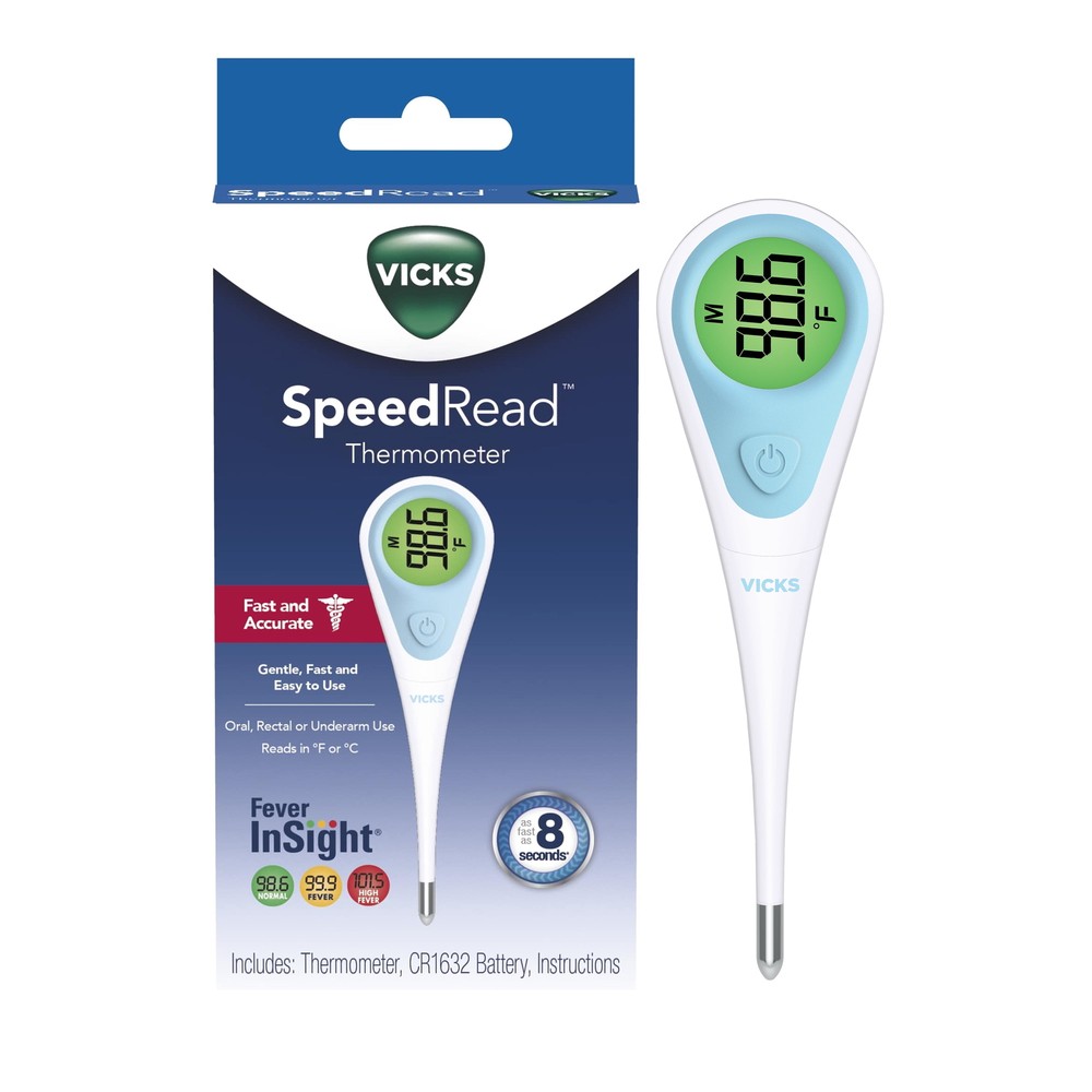 Fast-read digital oral thermometer for adults and children