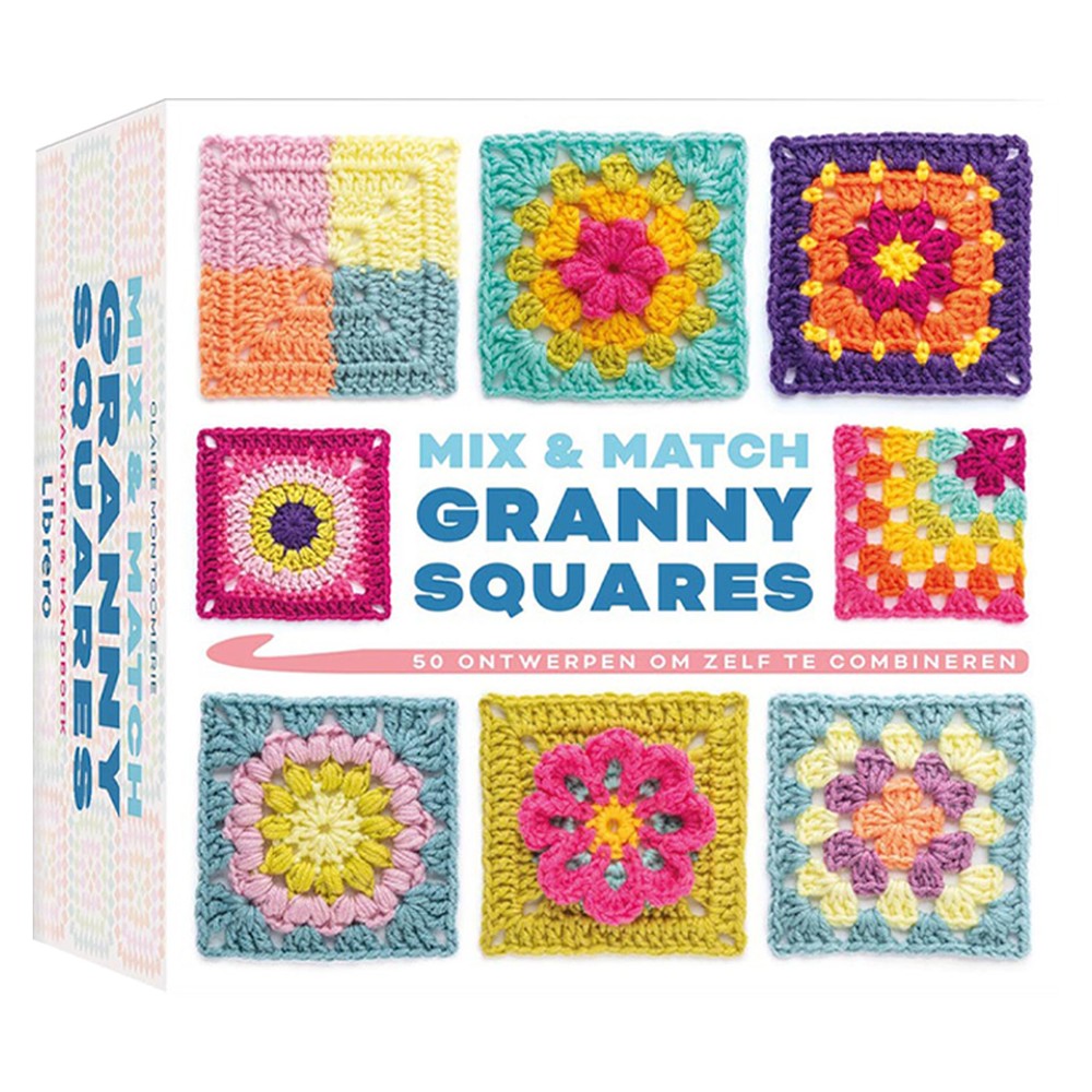 50 Mix & Match Designs, Crochet Granny Squares Book, Crochet Kit For Beginners