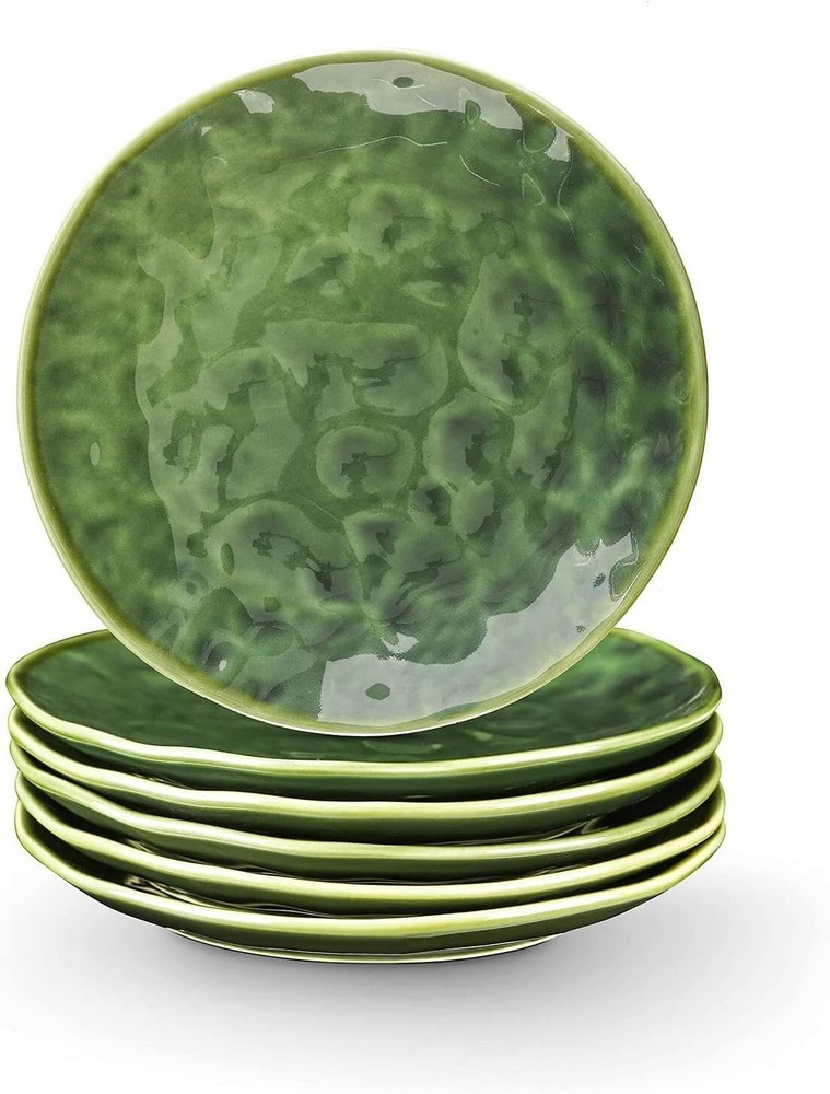 Versatile Round Dessert Plates Set of 6 - 8 Inch, Scratch Resistant & Stackable