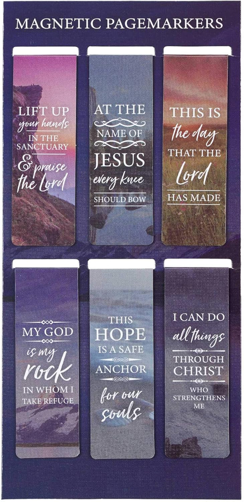 Christian Art Gifts Magnetic Scripture Bookmark Set with Bible Verse: Lift up Yo