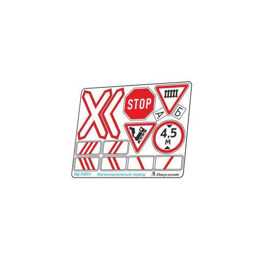 1/43 'Railway crossing signs' colored Photo-etched detail kit