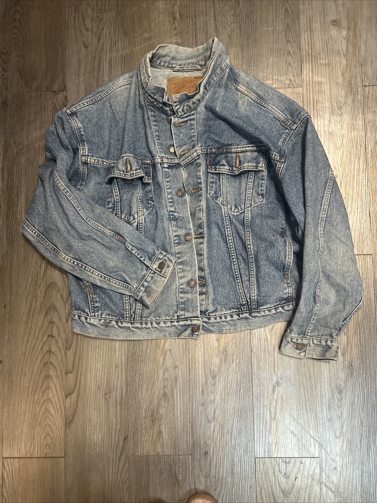 Levi Strauss blue jean denim jacket XXL large vintage