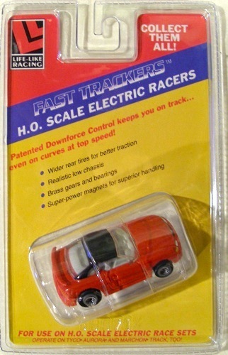 1996 LIFE-LIKE Mustang 5.0 RED Conv. Slot Car MOC 9736