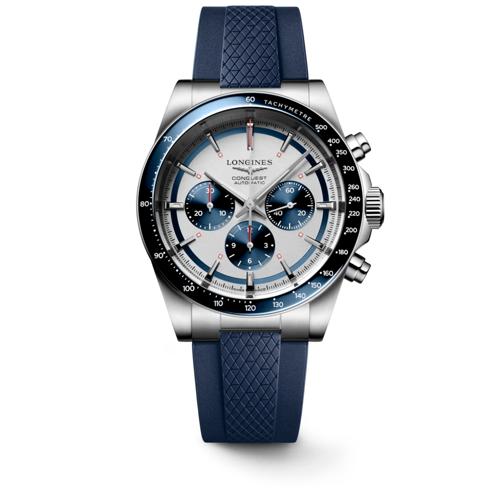 Longines Conquest Chronograph 42 MM Automatic Blue & White Dial Watch L38354989