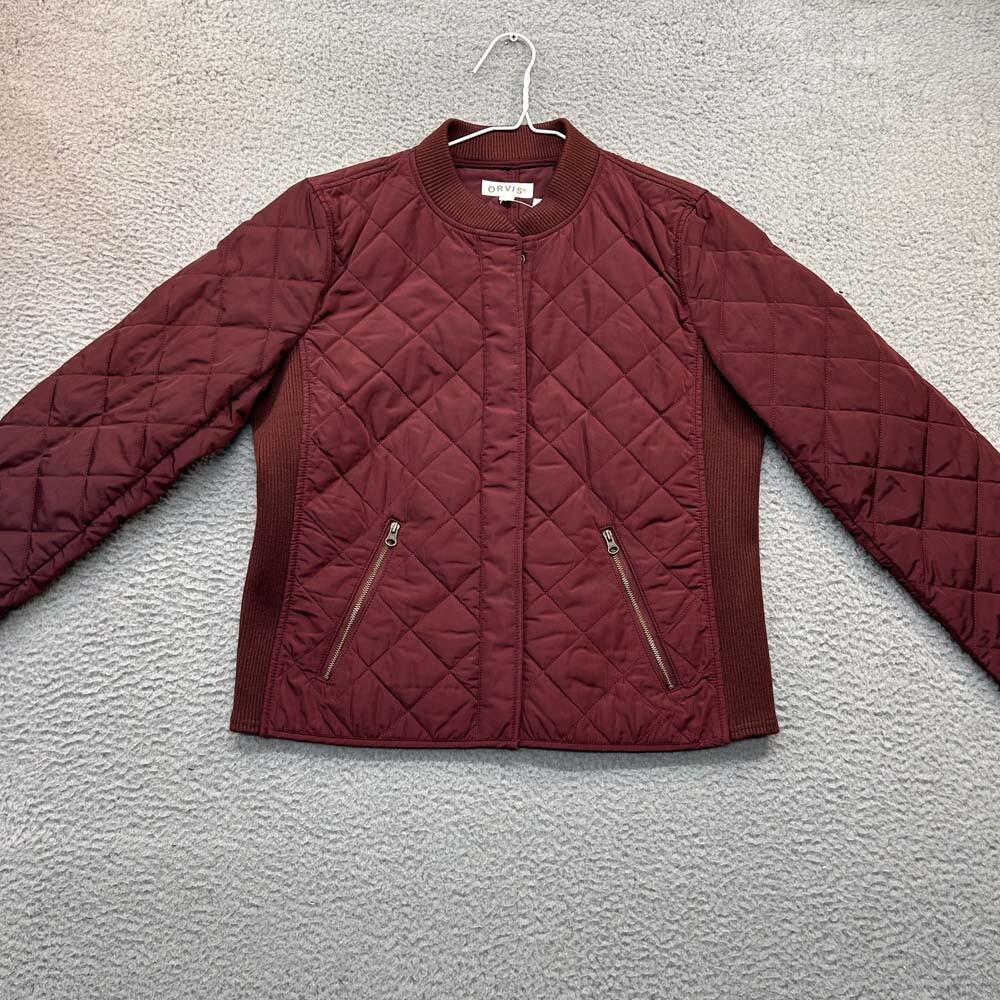 Orvis Quilted Jacket Womens Size Medium Thinsulate Red