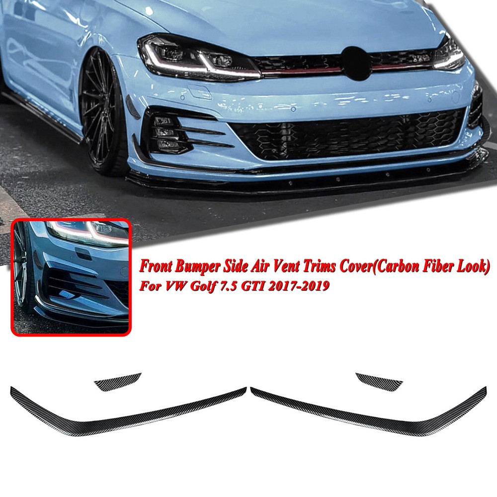 Carbon Look Front Bumper Side Air Vent Trim Fit For VW Golf 7.5 GTI 2017-2019 18